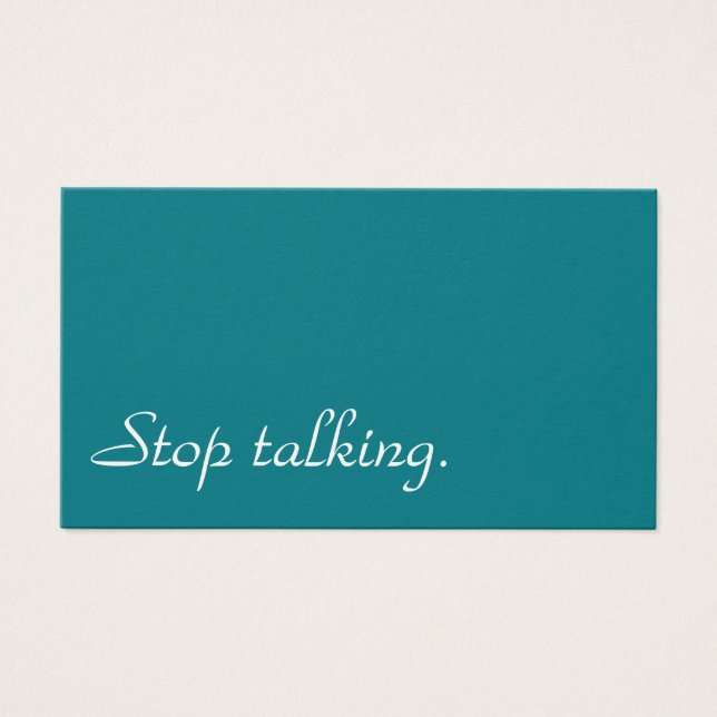 Hör auf zu reden! (Vorderseite)