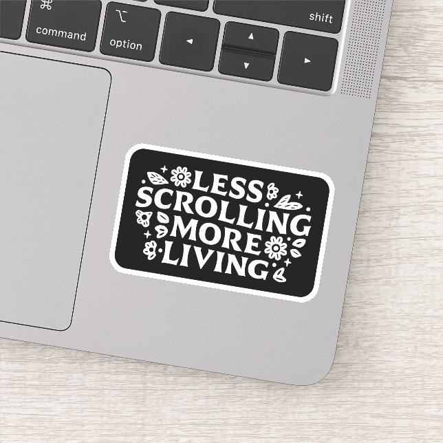 Hör auf zu scrollen Doomscrolling Zitate Ästhetik Aufkleber (Detail)