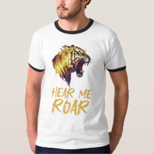 Hör mich Brüllen, Tigerkopf-Grafik T-Shirt