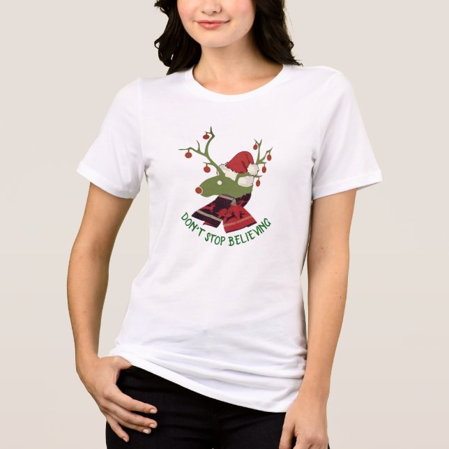 Hör nicht auf, dem Weihnachtsfest des Glaubens zu  Tri-Blend Shirt (Vorderseite)