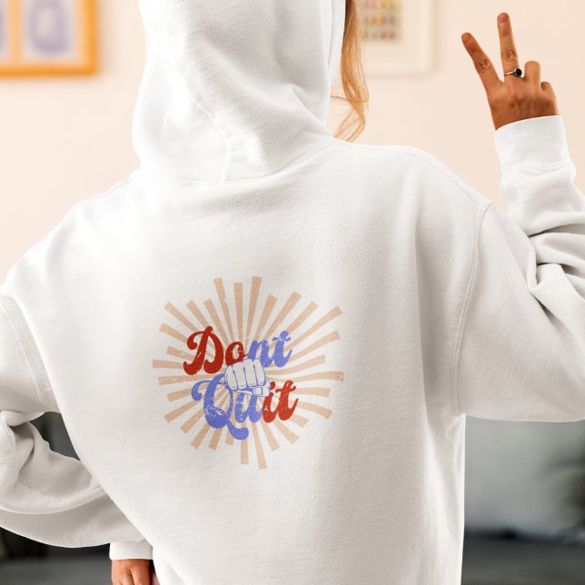 Hör nicht auf, es zu tun Motivierend Retro Orange  Hoodie (Von Creator hochgeladen)