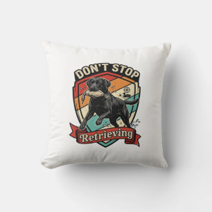 Hör nicht auf, schwarzen Labradorhund Ente Retro z Kissen
