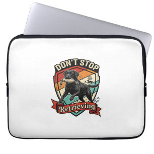 Hör nicht auf, schwarzen Labradorhund Ente Retro z Laptopschutzhülle