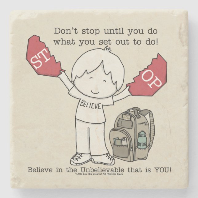 Hör nicht auf steinuntersetzer (Vorderseite)