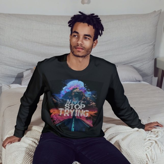 Hör niemals auf, den modernen schwarzen T - Shirt  (Von Creator hochgeladen)