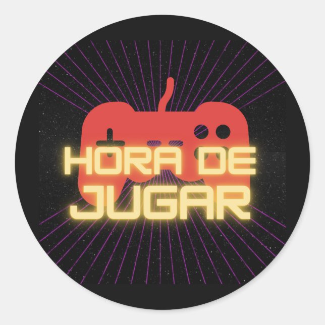 Hora de jugar runder aufkleber (Vorderseite)