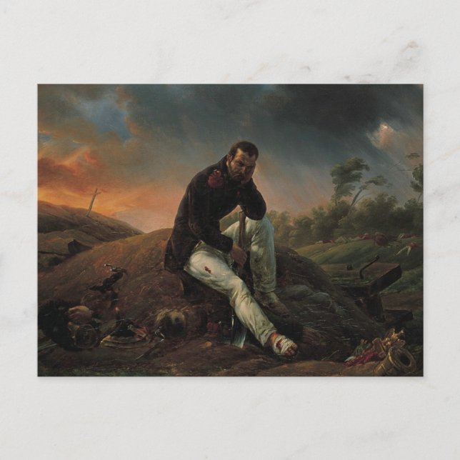 Horace Vernet, der Soldat auf dem Schlachtfeld Postkarte (Vorderseite)