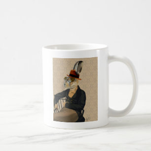 Horatio Hasen auf Stuhl Kaffeetasse