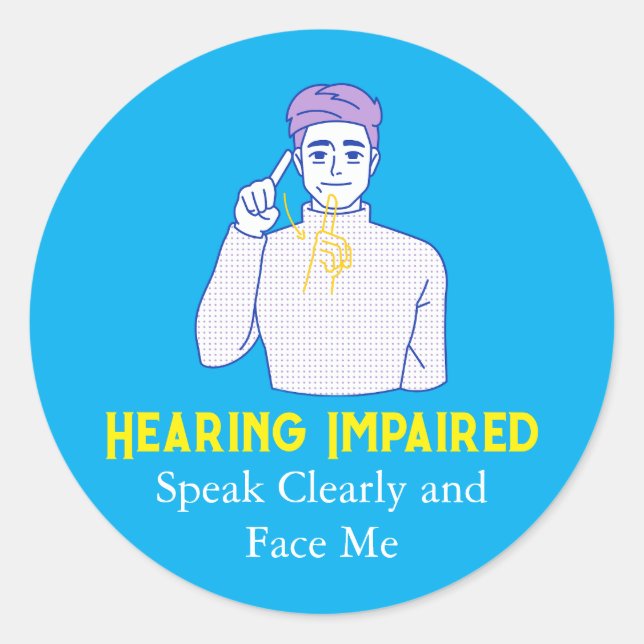 Hörbehinderte Runder Aufkleber (Vorderseite)