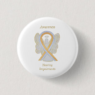 Hörbehinderungen Sensibilisierungs-Ribbon-Engel-Bu Button