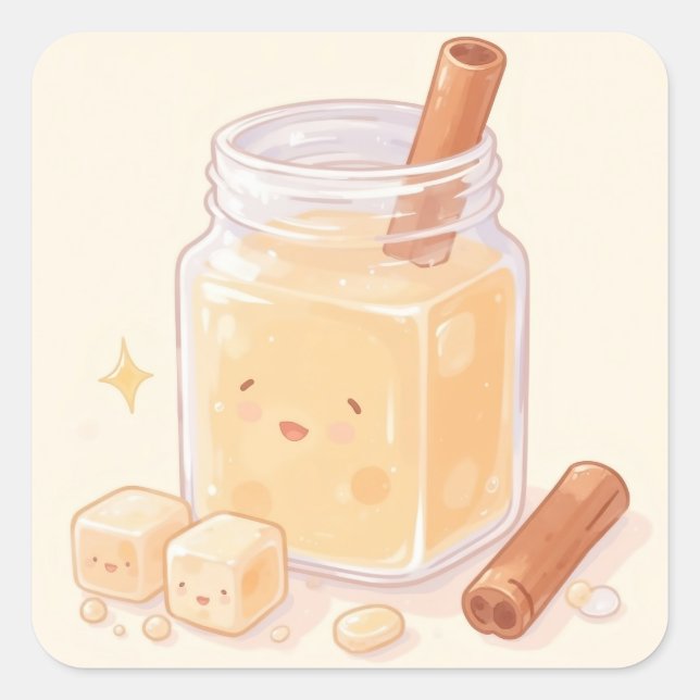 Horchata Quadratischer Aufkleber (Vorderseite)