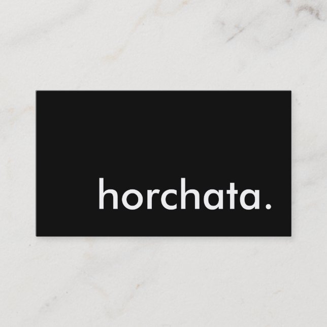 Horchata. Visitenkarte (Vorderseite)