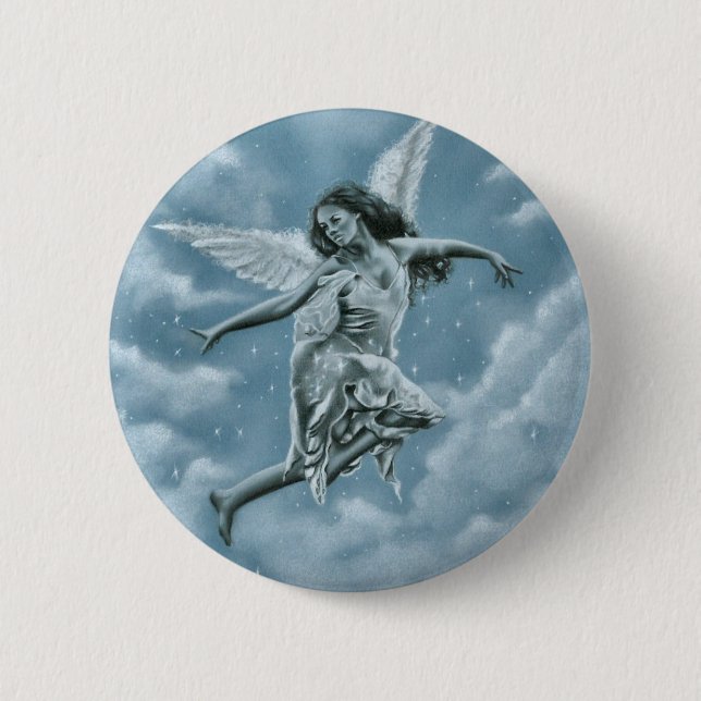 Horchen Sie Weihnachtsengel singen Knopf Button (Vorderseite)