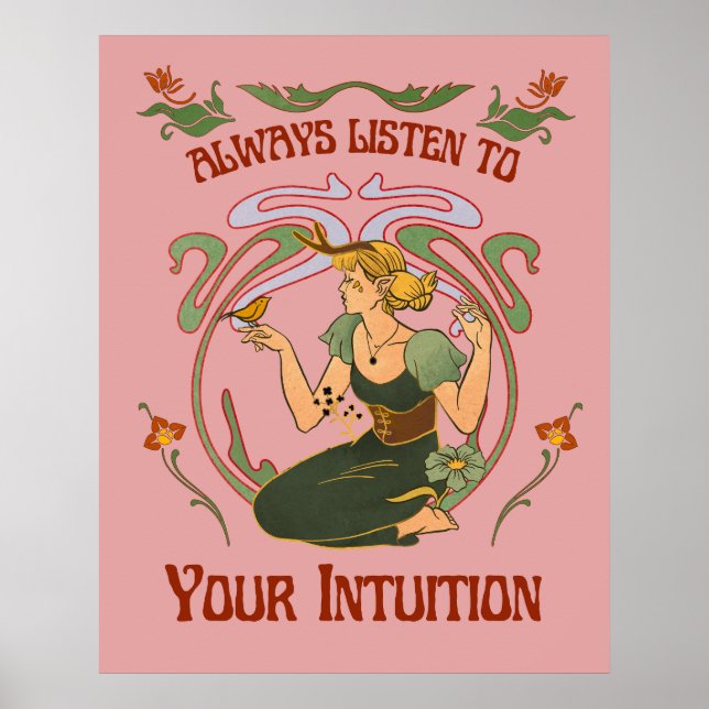 Höre immer auf deine Intuition Whimsical Poster (Vorne)