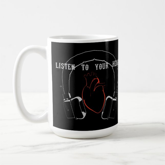 Hören Sie auf Ihr Herz Kaffeetasse (Links)