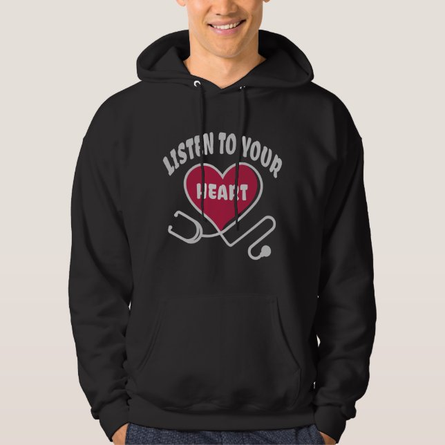 Hören Sie auf Ihr Herz-Stethoscope Hoodie (Vorderseite)