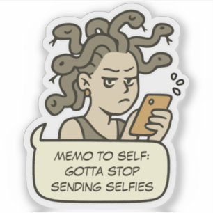 Hören Sie auf, Selfy, Funny Medusa, griechische My Aufkleber