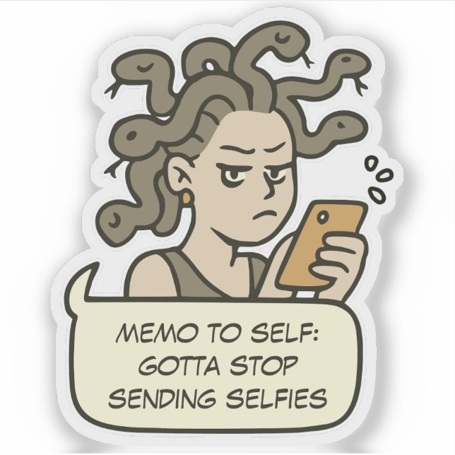 Hören Sie auf, Selfy, Funny Medusa, griechische My Aufkleber (Vorderseite)