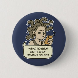 Hören Sie auf, Selfy, Funny Medusa, griechische My Button