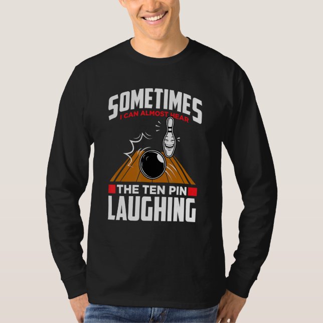 Hören Sie das Zehn-Button Laughing Bowler & Bowlin T-Shirt (Vorderseite)