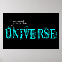 Hören Sie die Stars des Universums Lotus moon Sun Poster