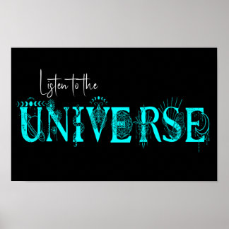 Hören Sie die Stars des Universums Lotus moon Sun Poster