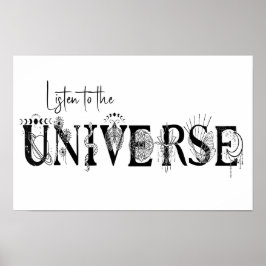 Hören Sie die Stars des Universums Lotus moon Sun Poster