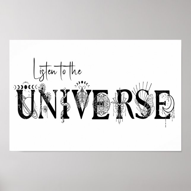 Hören Sie die Stars des Universums Lotus moon Sun  Poster (Vorne)