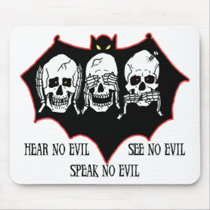Hören Sie kein Übel, sehen Sie kein Übel, sprec Mousepad