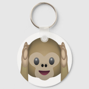 Hören Sie keinen schlechten Affen Emoji Schlüsselanhänger