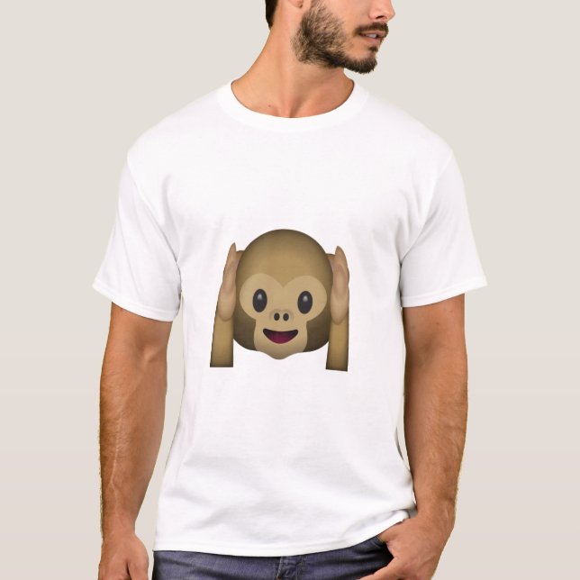 Hören Sie keinen schlechten Affen Emoji T-Shirt (Vorderseite)
