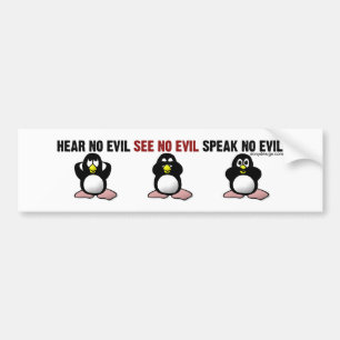 Hören Sie keinen schlechten Penguins-Autoaufklebe Autoaufkleber