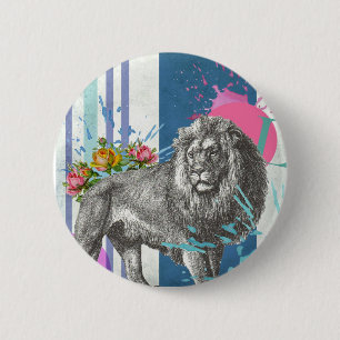 "hören Sie mich, Knopf-Abzeichen zu brüllen" Button