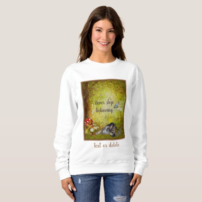 Hören Sie niemals auf, Shepherd Welpe Inspiration  Sweatshirt (Vorne ganz)