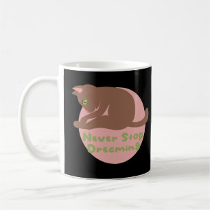 Hören Sie niemals auf, von Kawaii-braunen Katzen Y Kaffeetasse