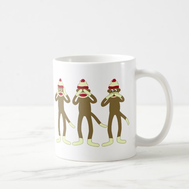 Hören Sie, sehen Sie, sprechen Sie keine Kaffeetasse (Rechts)