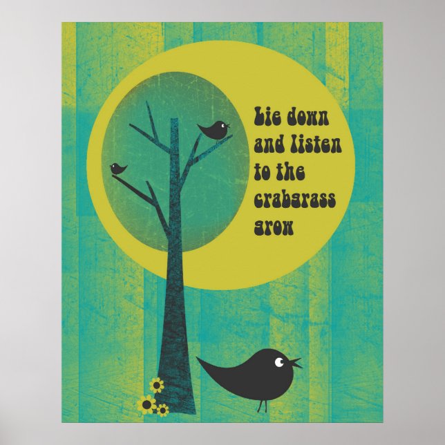 Hören Sie sich das Crabgrass Retro Poster an (Vorne)