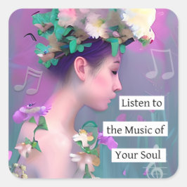 Hören Sie sich die Musik Ihres Souls an | Inspekti Quadratischer Aufkleber