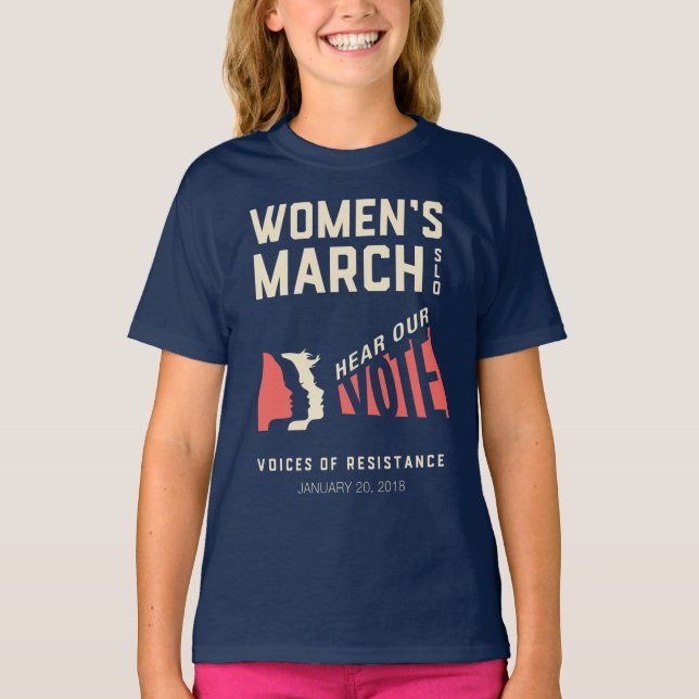 Hören Sie unsere Abstimmung - Ereignis der Frauen T-Shirt (Vorderseite)
