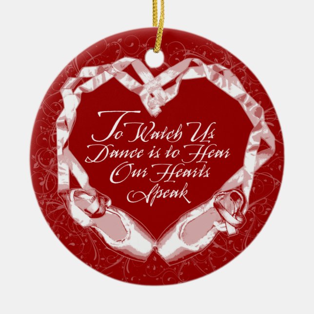 Hören Sie unsere Ballettherzen Keramik Ornament (Vorne)