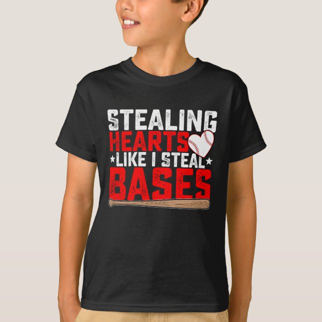 Hören stehlen, als ob ich Baseball stehle T-Shirt (Vorderseite)