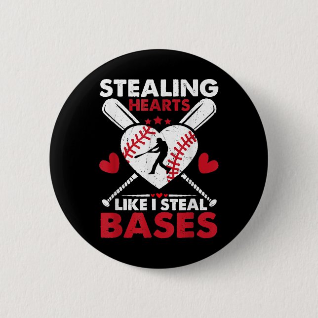 Hören stehlen, wie ich Bases stehlen, Softball Bas Button (Vorderseite)