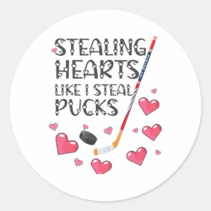 Hören stehlen, wie ich Pucks Valentinstag stehlen Runder Aufkleber