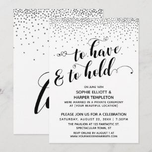 Hören und halten Sie das Silver Confetti Party Einladung