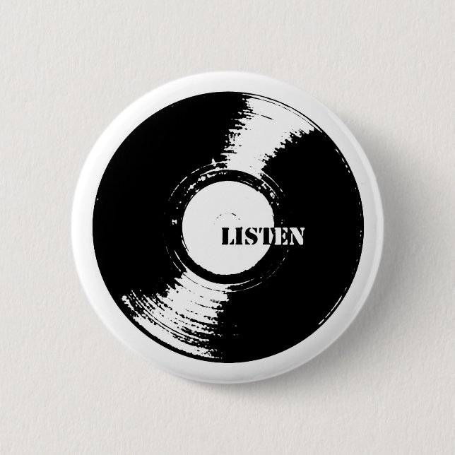 Hören Vinylknopf Button (Vorderseite)