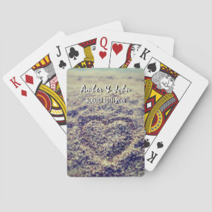 Hörer im Strand und Deck der Hochzeitskarten Spielkarten