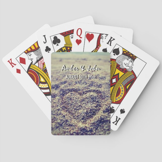 Hörer im Strand und Deck der Hochzeitskarten Spielkarten (Rückseite)