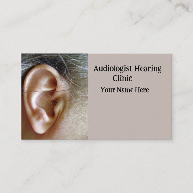 Hörhilfen Audiologie Visitenkarte (Vorderseite)