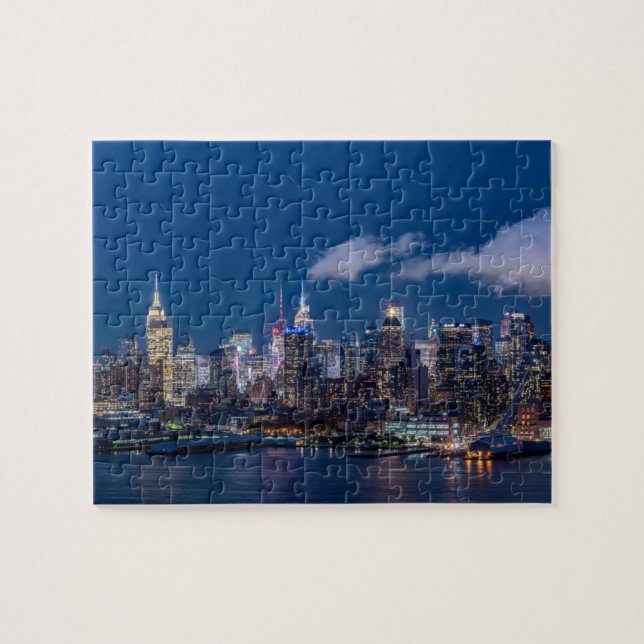 Horizon de New York au puzzle de nuit (Horizontal)