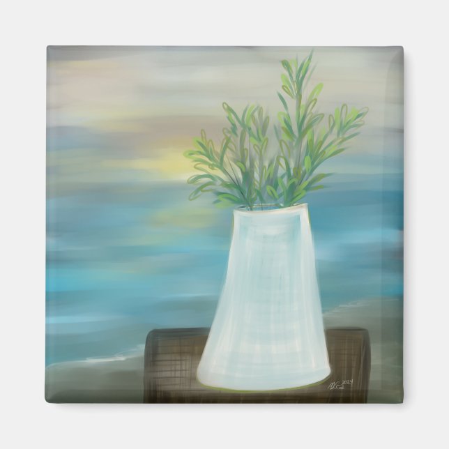 Horizon Glow Bouquet Originale Kunst Magnet (Vorne)